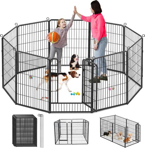 Amazon.com : Jhsomdr Dog Playpen Outdoor 10 Panels Heavy Duty Dog Pens ...