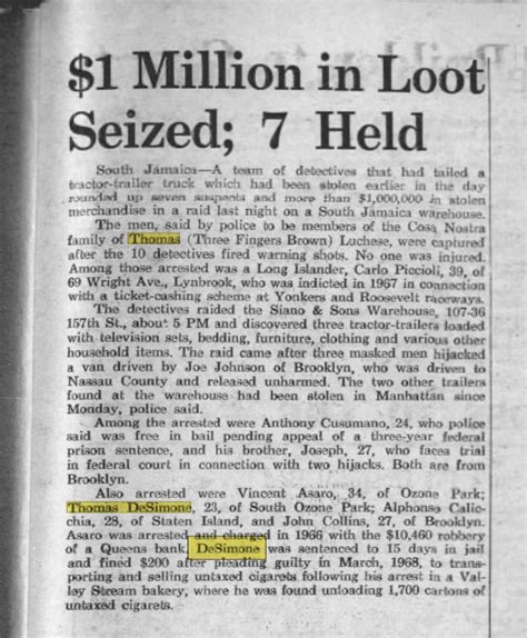 Here’s another article of Thomas desimone who was arrested with Vincent ...