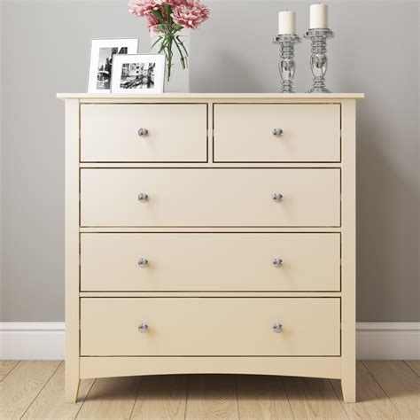 Cream 2+3 Chest of Drawers Solid Wood Storage Bedroom Furniture Ivory White 5056096015010 | eBay