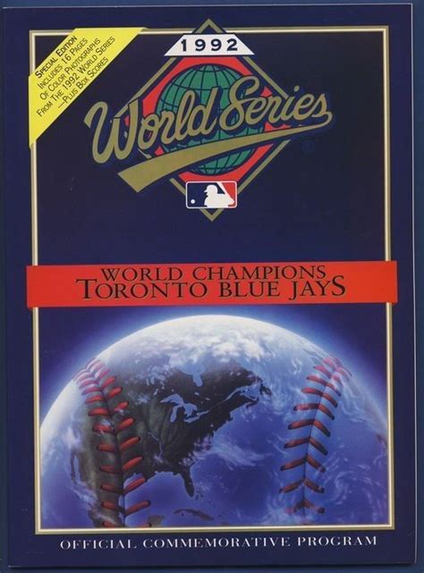 1992 Toronto Blue Jays MLB World Series Champions Official ...