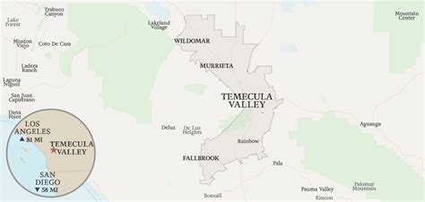 Map Of Temecula Ca And Surrounding Cities - Europe Capital Map