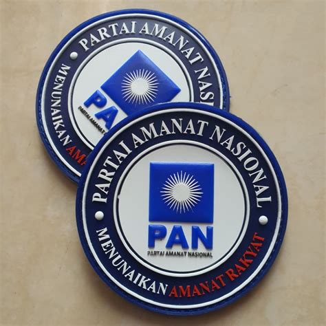 Jual patch rubber pvc logo partai pan - partai amanat nasional - 3d ...