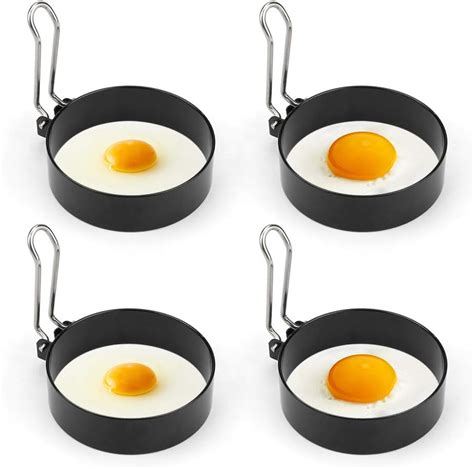 Bestcool Non-Stick Egg Rings, 4pcs Stainless Steel Poachette Rings for ...