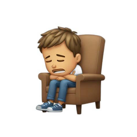 denim-clad boy in chair | AI Emoji Generator