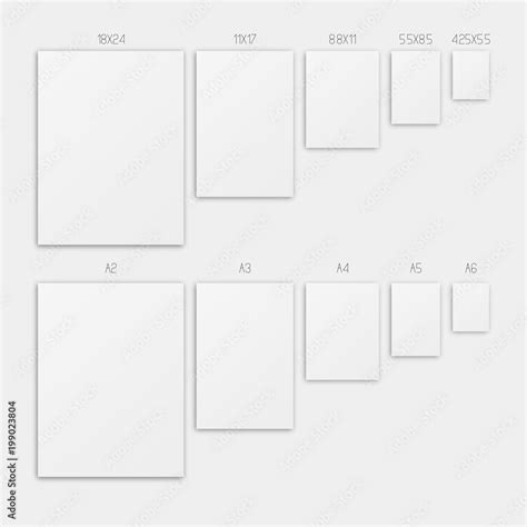 Illustration with comparison paper size of format series A, from A2 to A6 format and sizes Stock ...