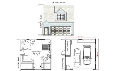 attached garage addition | Garage floor plans, Garage addition, Floor plans