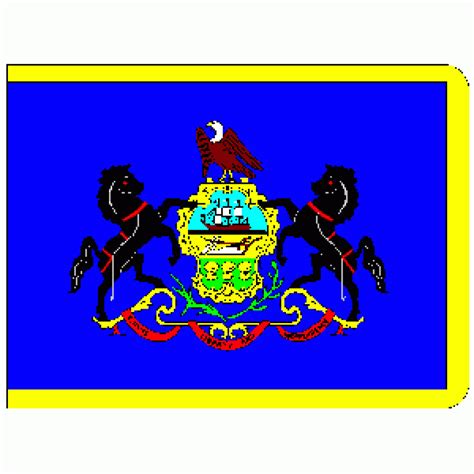 State of Pennsylvania Flag 4 X 6 inch on stick