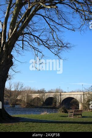 Kelso Bridge or Rennie's Bridge over the River Tweed in Kelso, Scottish ...