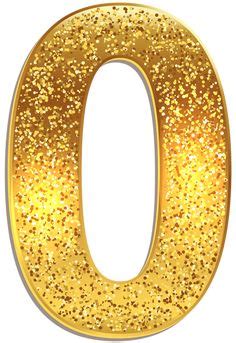 Number Six Gold Shining Clip Art Image
