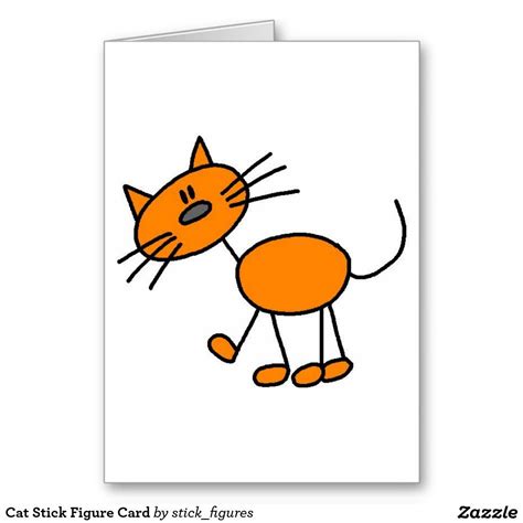 Cat Stick Figure Card | Zazzle | Stick drawings, Stick figure drawing, Stick figures