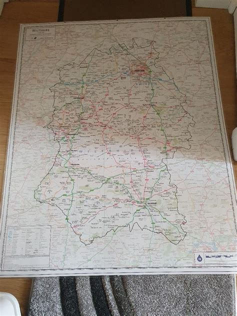 Free: Large laminated map of wiltshire (BA13 Westbury)