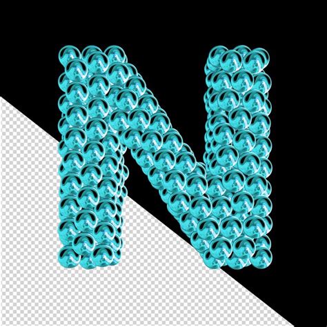 Premium PSD | Turquoise letters from spheres letter n