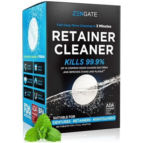 Retainer & Denture Cleaner Tablets - 4 Months Supply (120 pcs) - 3 Min ...