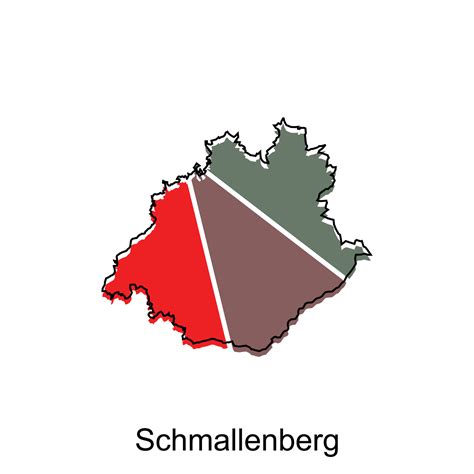 Schmallenberg City Map illustration. Simplified map of Germany Country ...