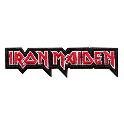 Official Iron Maiden Patch Red Logo Embroidered Iron On