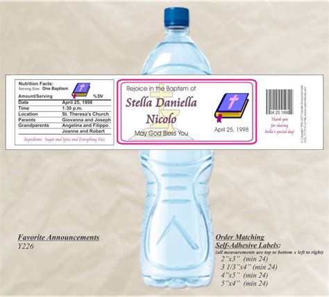 Baptism Labels Holy Water Bottle by FavoriteAnnouncement on Etsy