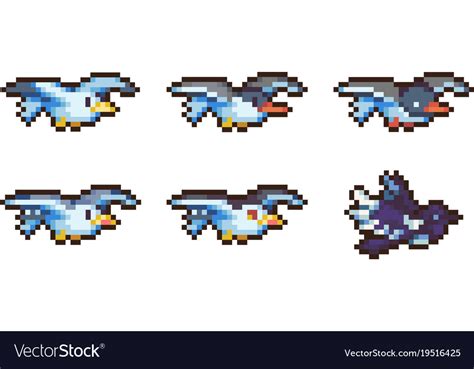 Set of pixel birds Royalty Free Vector Image - VectorStock