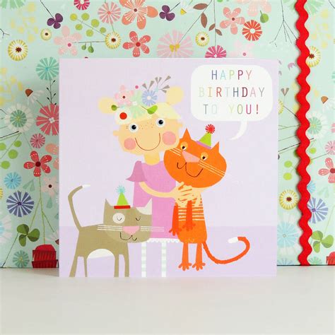 Happy Birthday Kittens Card By Kali Stileman Publishing | notonthehighstreet.com