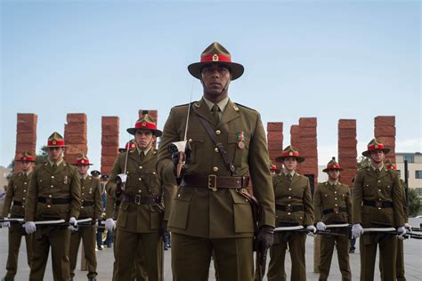 The New Zealand Army Guard taking part in a welcoming ceremony at Pukeahu National War Memorial ...