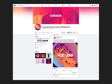 Facebook Page Mockup (Free PSD file) by Kambada Studio on Dribbble