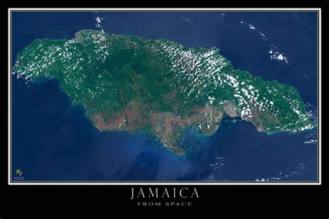 The Jamaica Satellite Poster Map | Map poster, Satellite art, Aerial images