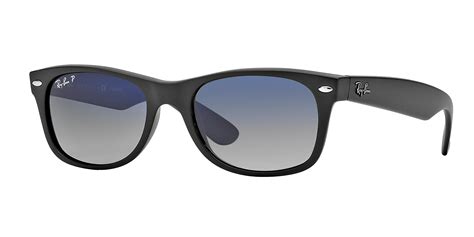 Ray-Ban RB2132 New Wayfarer Sunglasses,52 mm, Matte Black Frame/Blue ...