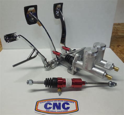 C.N.C. CHROME PEDALS W/SLAVE FOR CABLE, RED, VW DUNE BUGGY SAND RAIL ...