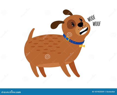 Woof woof cute puppy dog stock vector. Illustration of cartoon - 107453559