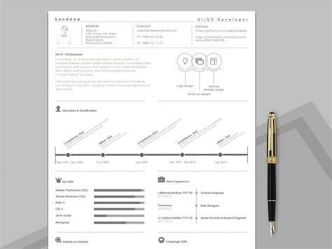 Free Timeline Cv Template With Minimalist Design - vrogue.co