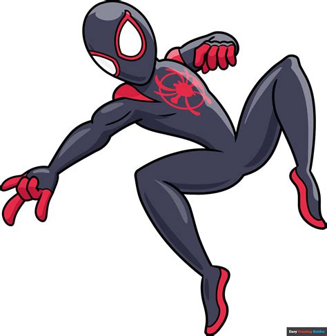 How to Draw Miles Morales Spider-Man - Really Easy Drawing Tutorial