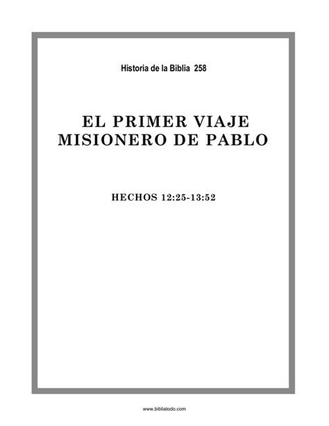 EL PRIMER VIAJE MISIONERO DE PABLO