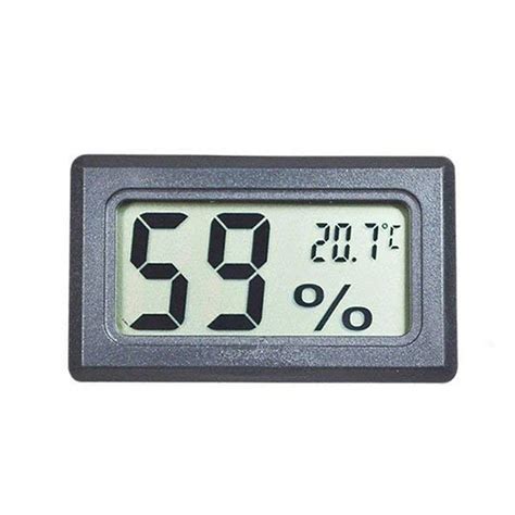 Mini Black Digital LCD Temperature Humidity Indoor Room Humidity Meter Thermometer Hygrometer ...