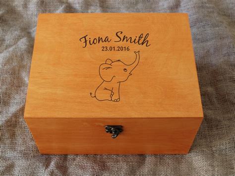 Personalized Baby Memory Box Baby Keepsake Box Elephant | Etsy