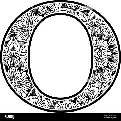 Mandala letter coloring vector decorative hi-res stock photography and images - Alamy