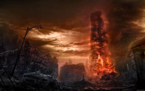 Romantically Apocalyptic Drawing Apocalypse Fire dark wallpaper ... The ...