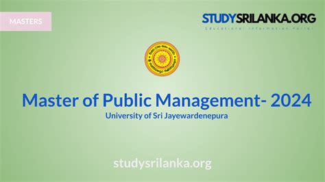 Master of Public Management - USJP - 2024