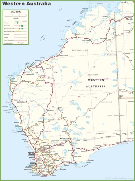 Large detailed map of Western Australia with cities and towns - Ontheworldmap.com