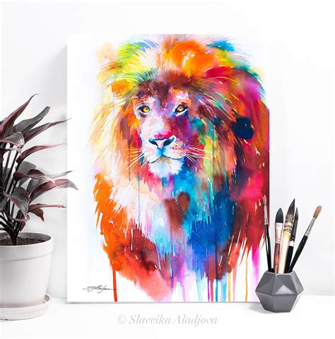 Lion Watercolor Painting