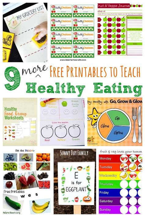 9 More Free Printables to Teach Healthy Eating | Sunny Day Family