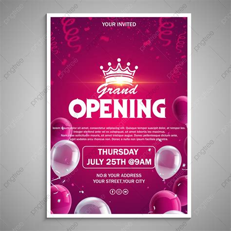 Grand Opening Creative Purple Poster Design Template Download on Pngtree