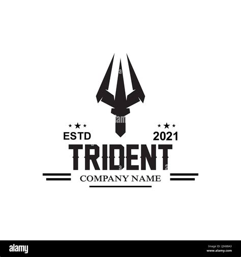 Trident Logo Template Vector Icon Design, god war weapon, spear power of the ocean Stock Vector ...