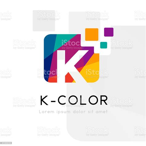 Rainbow Abstract Logo With K Letter Vector Illustration Stock ...