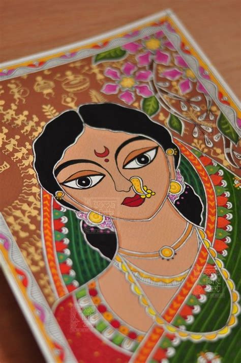 Print Madhubani Painting, Marathi Woman, Maharashtra Traditional Style, Warli Painting, Indian ...