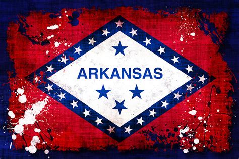 Grunge Style Arkansas Flag Photograph by David G Paul