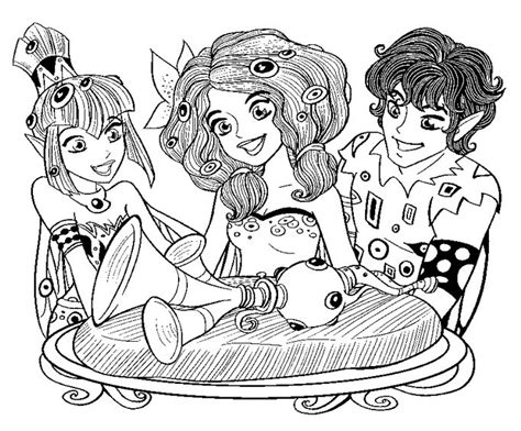 Desenho para colorir Mia and me : Mia, Mo, Yuko 2