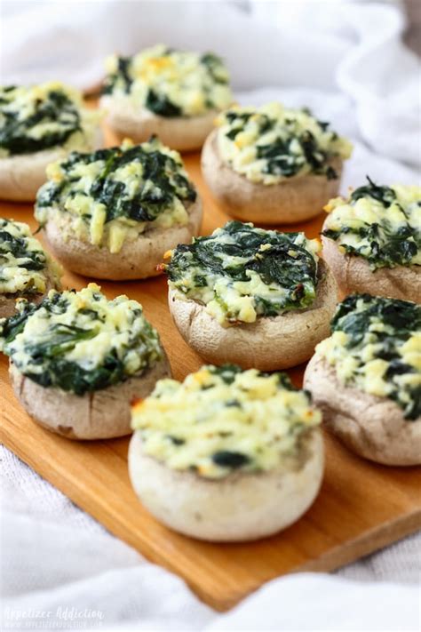 Spinach Feta Stuffed Mushrooms - Appetizer Addiction