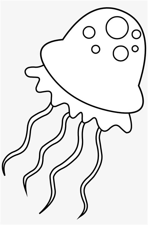 Jellyfish Coloring Page - Jellyfish Clipart Black And White Png ...