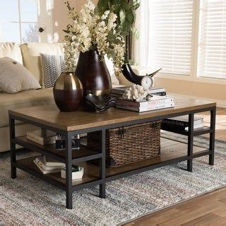 Rustic Brown and Black Coffee Table by Baxton Studio | Table decor living room, Coffee table ...