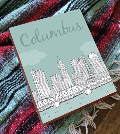 Columbus Skyline Columbus Oh Skyline Ohio Wall Decor | Etsy