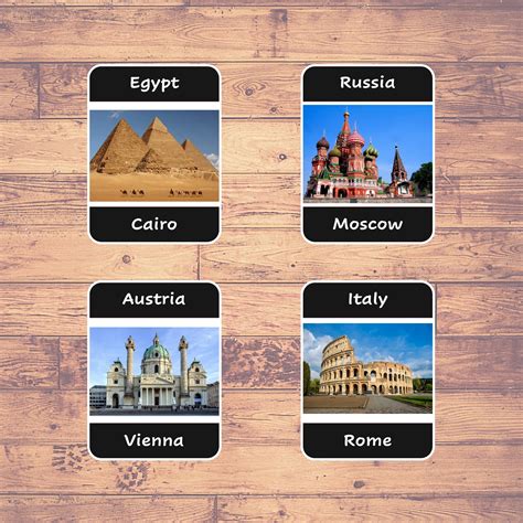 WORLD CAPITALS - Flash Cards | Montessori | Educational | Learning | (100 Cards) - LifeLoLo